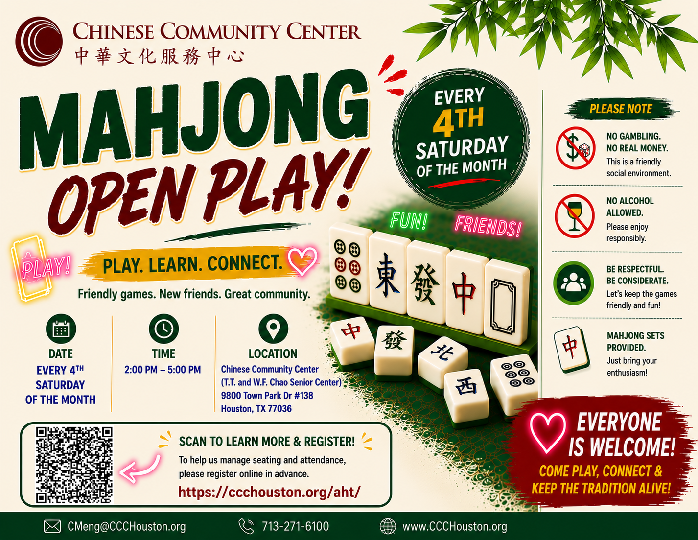 Monthly Mahjong Open Play